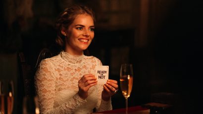 Samara Weaving in the film READY OR NOT. Photo by Eric Zachanowich. © 2019 Twentieth Century Fox Film Corporation All Rights Reserved