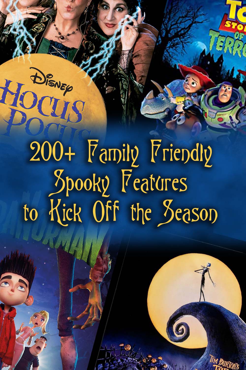 Looking for something to watch with your kids this Halloween? Here is a list of 200+ family friendly spooky features to enjoy this season!
